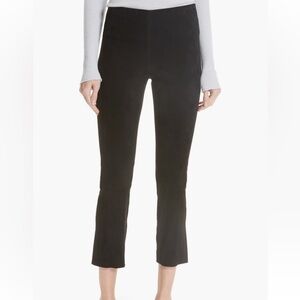 Vince Stretch Lambskin Leather Split Hem Crops